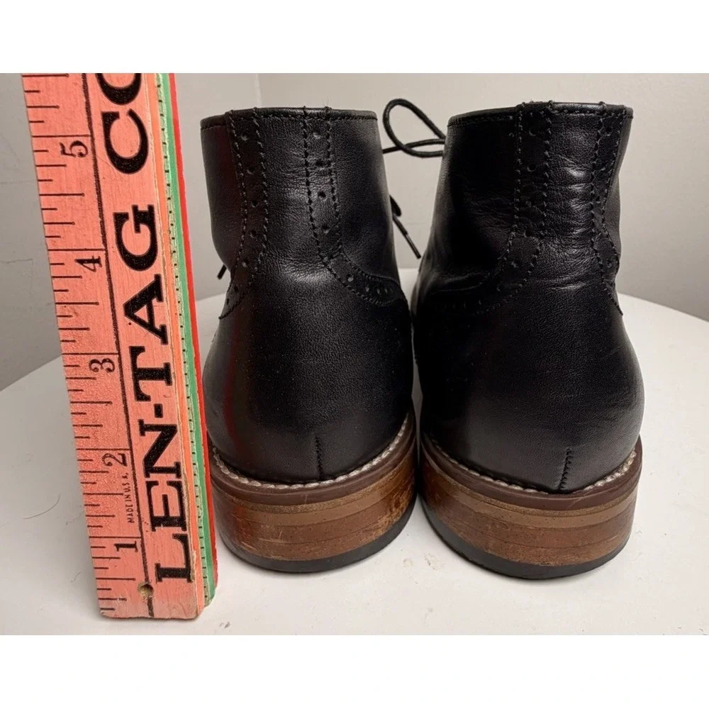 Johnston & Murphy Leather Cap Toe Chukka Boots Black Mens 10M